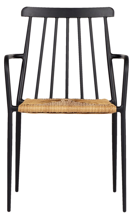 Havestol stabelbar alu/rattan sort - Envy